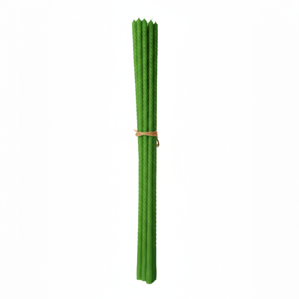 Bischofskerzen 80 cm Großhandel | Prozessionskerzen aus 100% Bienenwachs – handgemachte Altarkerzen in Gelb, Grün, Rot (10er-Set)