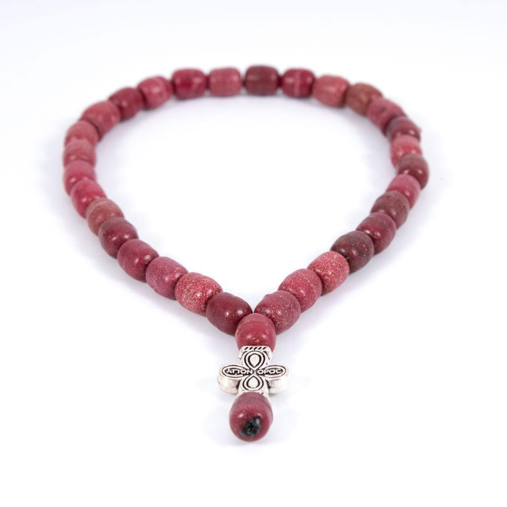 Greek prayer beads made from natural incense – available in red, green and black