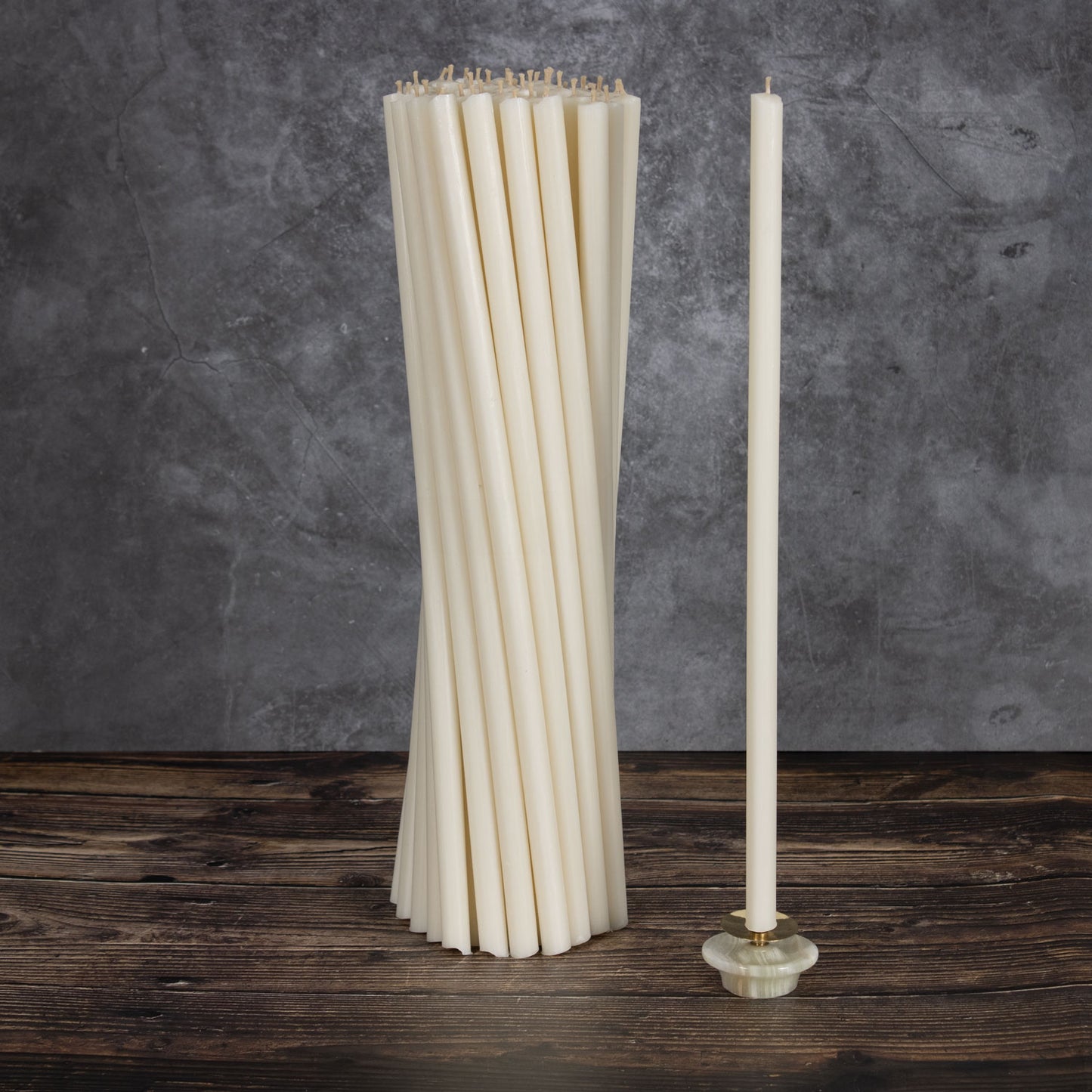 18 Stück- 1 Kg Weiße Bienenwachskerzen – 39 cm, Ø 15 mm, Brenndauer 4 Stunden