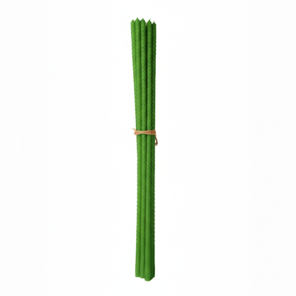 Bischofskerzen 80 cm Großhandel | Prozessionskerzen aus 100% Bienenwachs – handgemachte Altarkerzen in Gelb, Grün, Rot (10er-Set)
