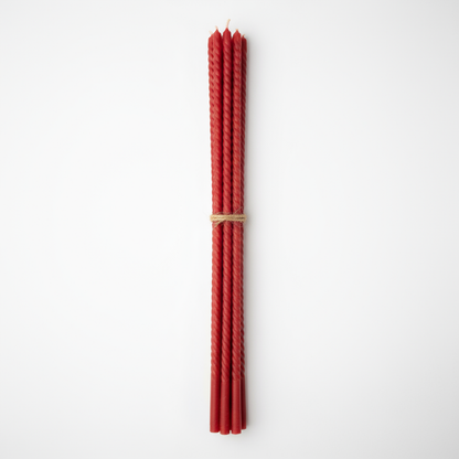 Bischofskerzen 80 cm Großhandel | Prozessionskerzen aus 100% Bienenwachs – handgemachte Altarkerzen in Gelb, Grün, Rot (10er-Set)