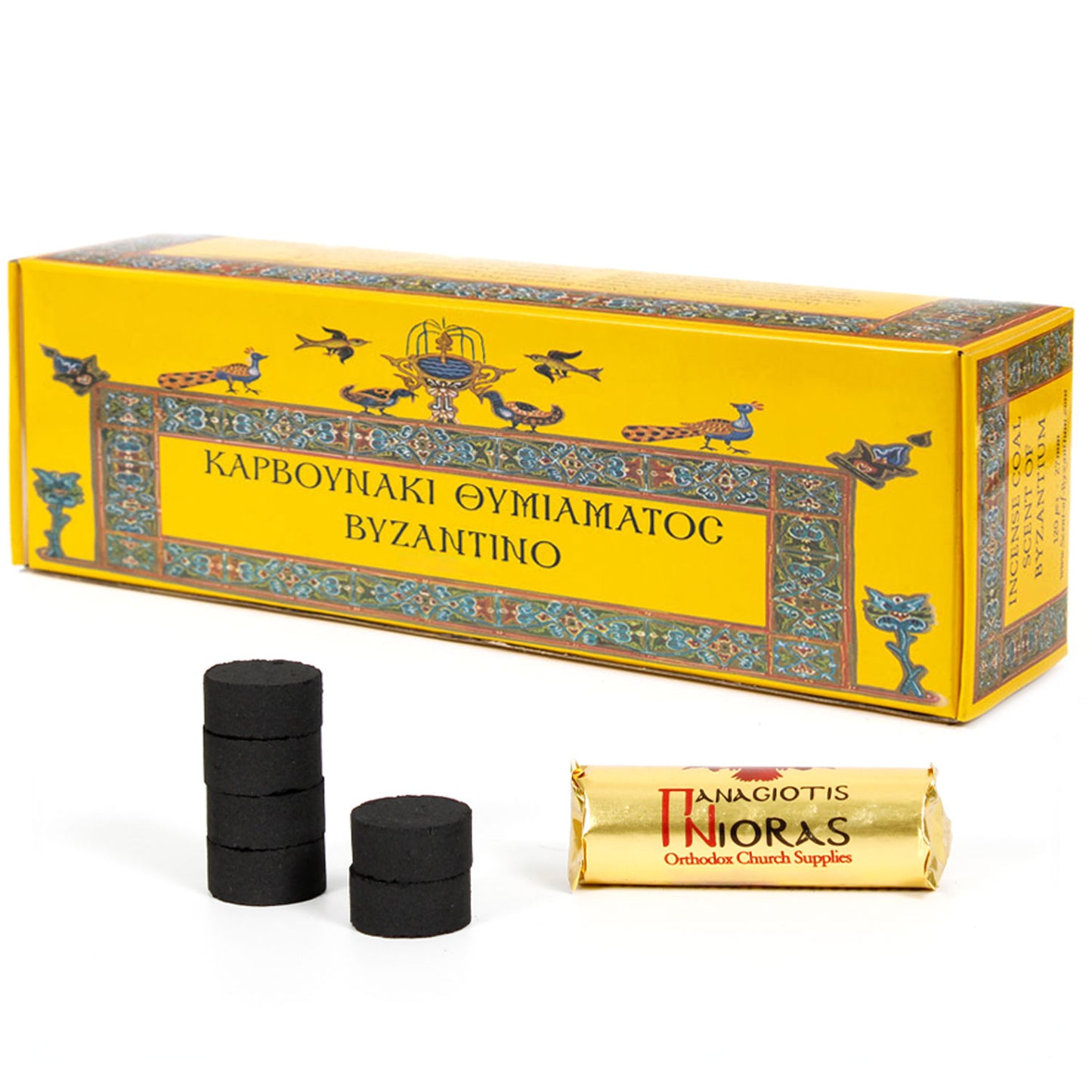 Greek smoking charcoal, quick-igniting I ecological &amp; smokeless I 22 mm, 27 mm, 35 mm, 40 mm