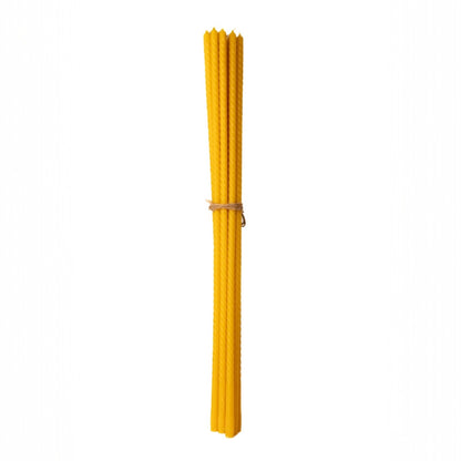 Bischofskerzen 80 cm Großhandel | Prozessionskerzen aus 100% Bienenwachs – handgemachte Altarkerzen in Gelb, Grün, Rot (10er-Set)