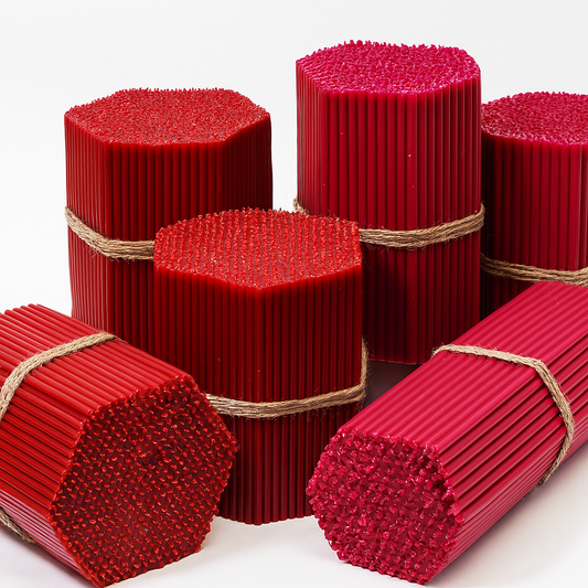 Red beeswax candles – 1 kg, various sizes of your choice