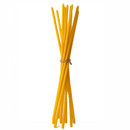 Bischofskerzen 80 cm Großhandel | Prozessionskerzen aus 100% Bienenwachs – handgemachte Altarkerzen in Gelb, Grün, Rot (10er-Set)