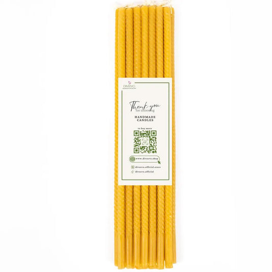 Bienenwachskerzen gedreht – 1 kg (ca. 100 Stk) – Handgemacht, 30 cm – Für religiöse Rituale